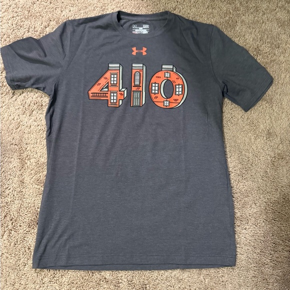 Under Armour Charcoal Tee with Orange 410 Design - Picture 1 of 3